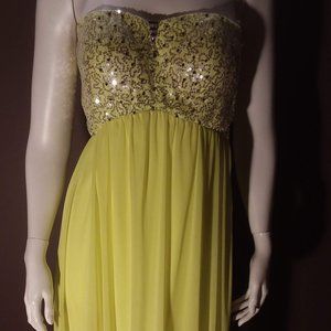 Yellow Formal Dress with hand beaded accents